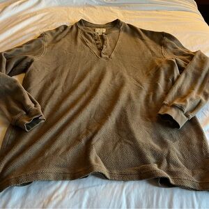 Cabela's Waffle Weave Cotton Pull Over Tan Shirt Size 2XLT